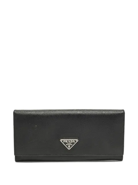 Prada Pre-Owned leather flap wallet Black 1290977