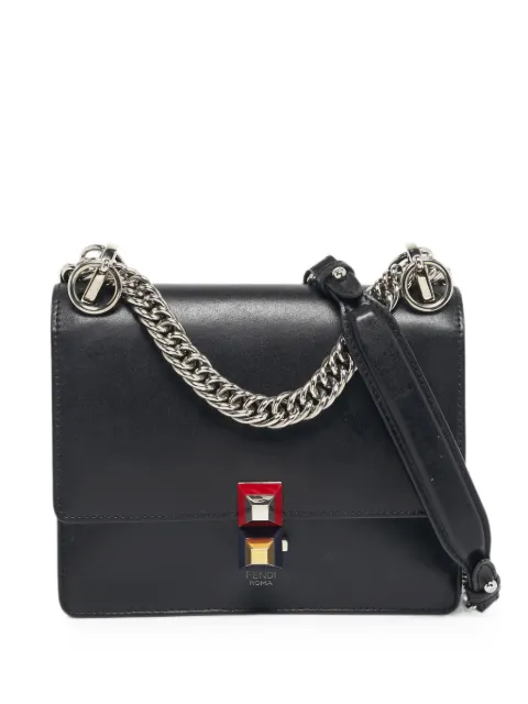 Fendi Pre-Owned 2017 Kan I leather shoulder bag Black 1285562