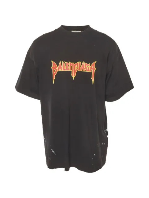 Balenciaga Pre-Owned Metal-logo T-shirt Black 1338987