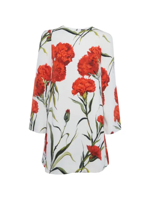 Dolce & Gabbana Pre-Owned carnation-print mini dress White 1268986