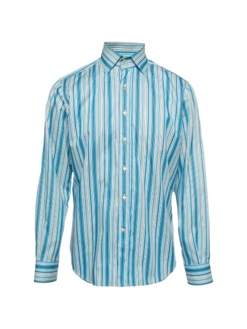 Etro Pre-Owned striped poplin shirt Blue 1318102