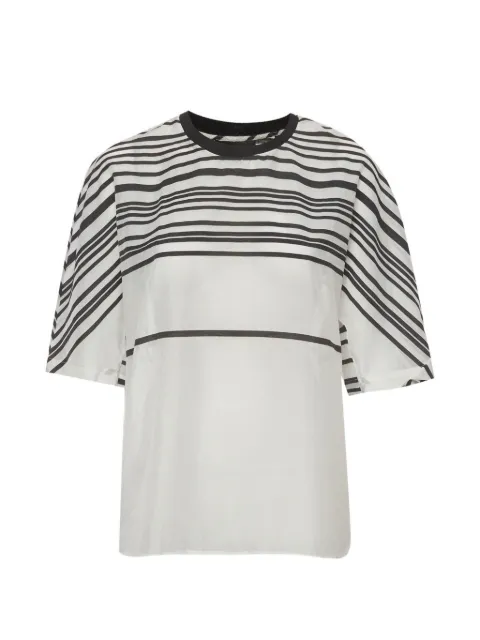 Emporio Armani Pre-Owned striped voile T-shirt White 1340010