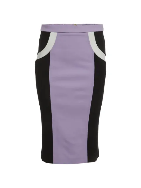 Versace Pre-Owned panelled pencil midi skirt Purple 1301333