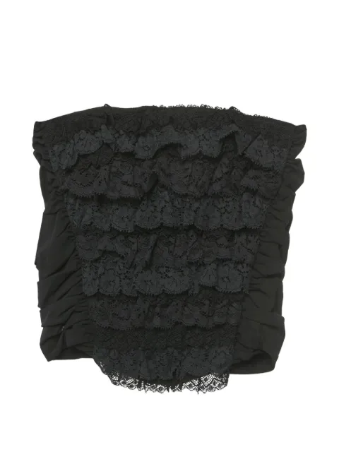 Dolce & Gabbana Pre-Owned lace ruffled tube blouse Black 1268276