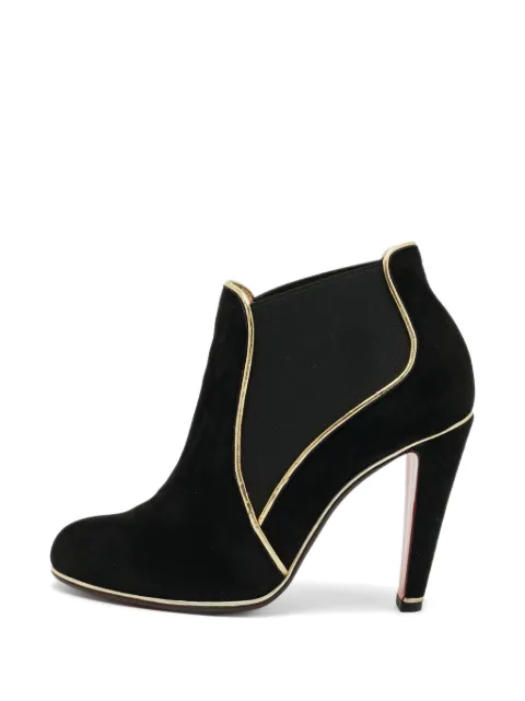 Christian Louboutin Pre-Owned Loulou metallic-trim ankle boots Black 1305269