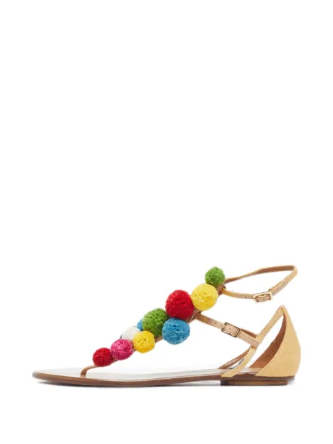 Aquazzura Tropicana Pom Pom sandals Neutrals 1300366