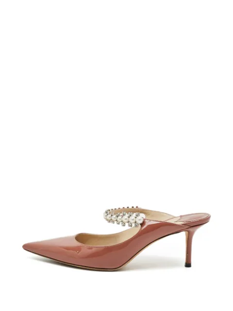 Jimmy Choo Pre-Owned Bing crystal-embellished heeled mules Brown 1300922