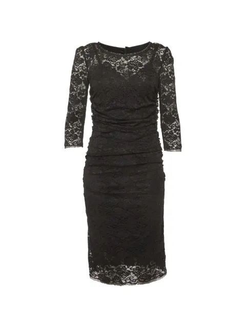 Dolce & Gabbana Pre-Owned lace ruched midi dress Black 1308430
