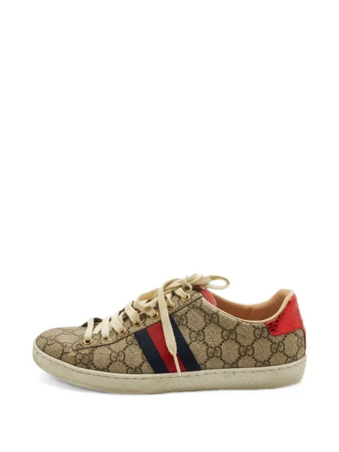 Gucci Pre-Owned Ace Web lace-up sneakers Neutrals 1322853