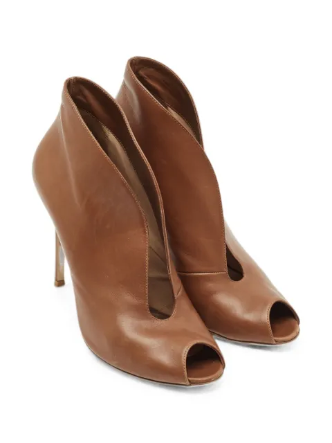 Gianvito Rossi Vamp peep-toe ankle pumps Brown 1262166