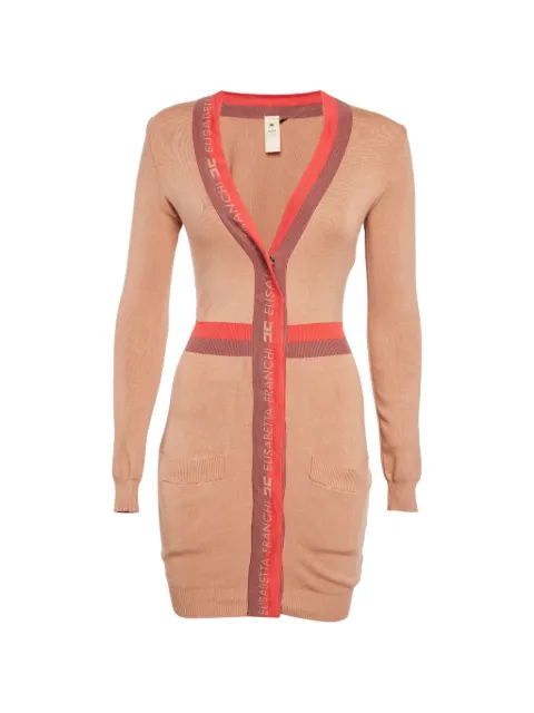 Elisabetta Franchi knit contrast-detail mini dress Brown 1304133
