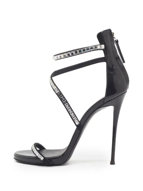 Giuseppe Zanotti Vintage crystal-embellished ankle-strap heeled sandals Black 1348530
