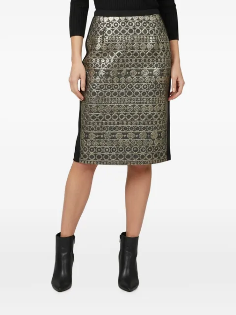 Weekend Max Mara geometric-jacquard pencil midi skirt Gold 1360327