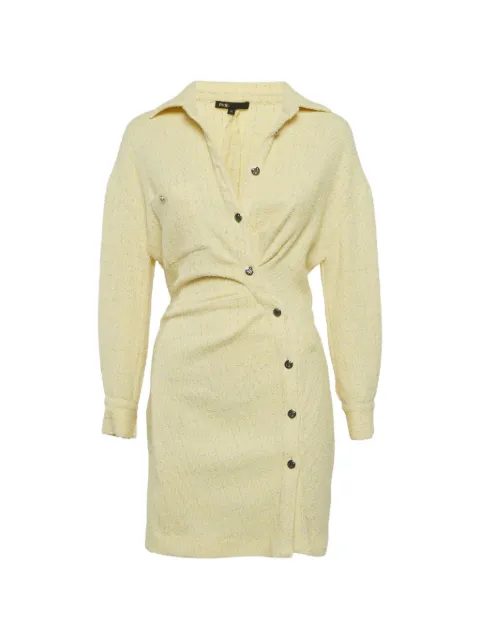 Maje asymmetrical tweed mini dress Yellow 1259955
