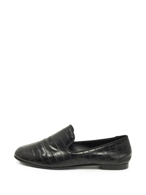 Giuseppe Zanotti Vintage croc-embossed smoking slippers Black 1331327