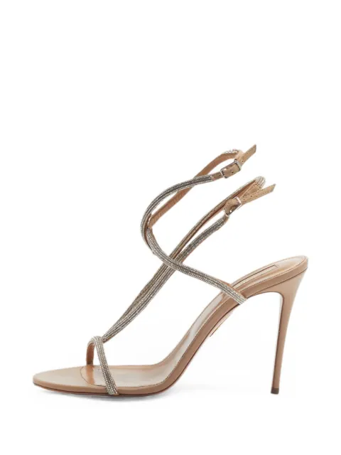Aquazzura Moondust crystal-embellished sandals Neutrals 1328938