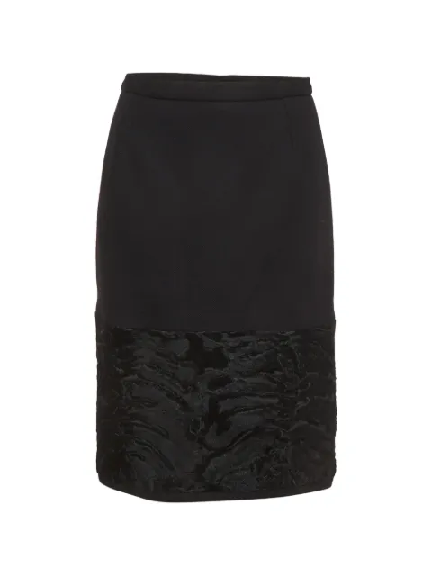 Dolce & Gabbana Pre-Owned fur-trim midi skirt Black 1360816