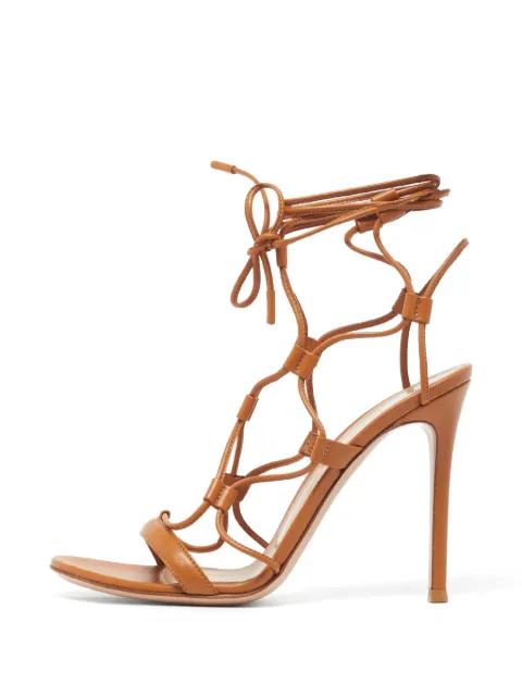 Gianvito Rossi Giza leather heeled sandals Neutrals 1314030
