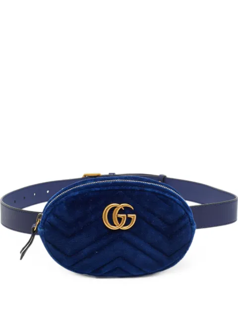 Gucci Pre-Owned GG Marmont matelassé belt bag Blue 1286817