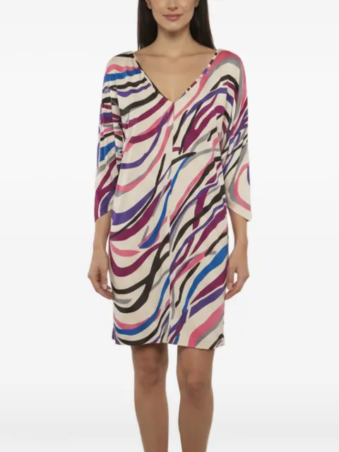 DVF Diane von Furstenberg batwing-sleeve printed mini dress Neutrals 1340654