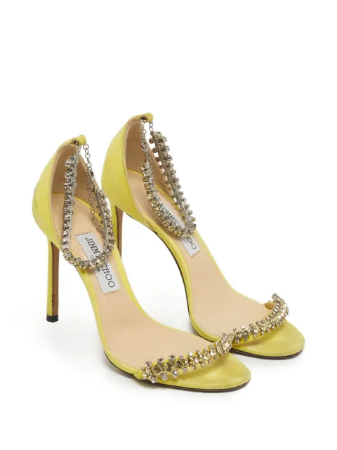 Jimmy Choo Pre-Owned Shiloh crystal-embellished sandals Yellow 1257400
