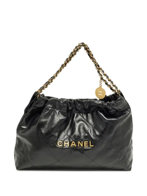 CHANEL Pre-Owned 22 quilted leather tote bag Black 1331710