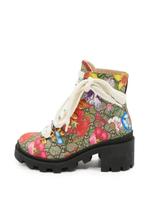 Gucci Pre-Owned GG Flora ankle boots Neutrals 1281871