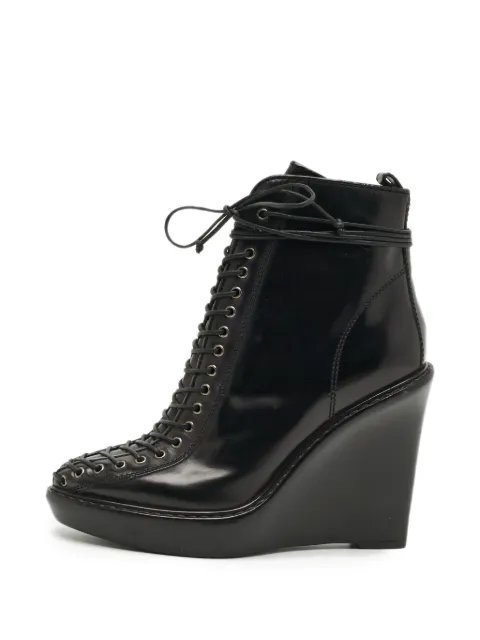 Givenchy Pre-Owned lace-up wedge ankle boots Black 1315304
