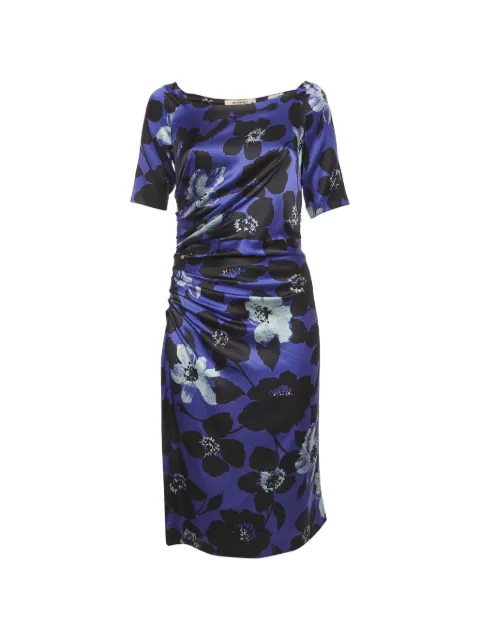 Etro Pre-Owned midi floral-print ruched dress Blue 1308810
