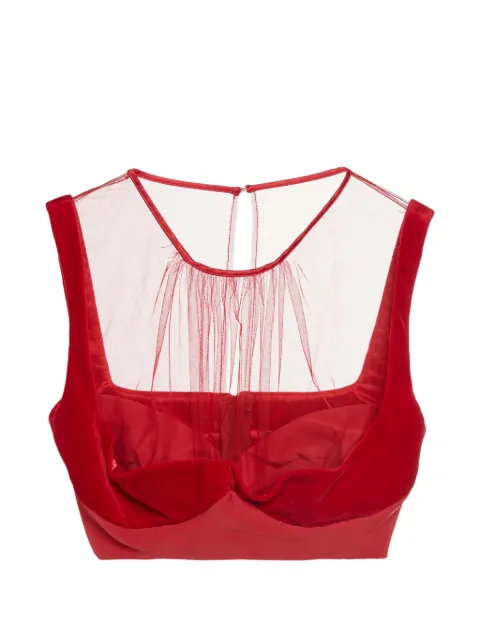 Elisabetta Franchi velvet crop top Red 1334654