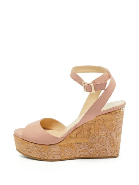 Jimmy Choo Pre-Owned Patara embroidered sandals Pink 1264537
