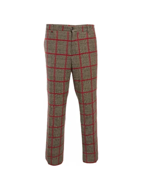 Etro Pre-Owned Glen Plaid straight-fit trousers Brown 1323568