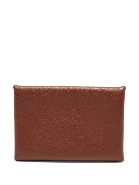 Hermès Pre-Owned 2023 Calvi duo leather card holder Brown 1328960