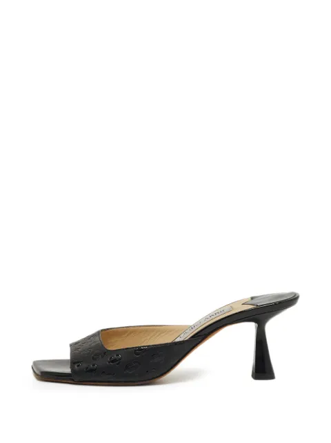 Jimmy Choo Pre-Owned Zania logo-embossed sandals Black 1276943