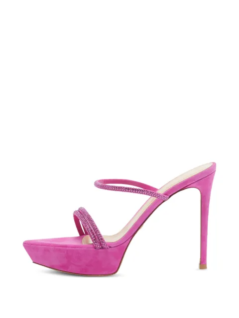 Gianvito Rossi Cannes crystal-embellished suede sandals Pink 1330966