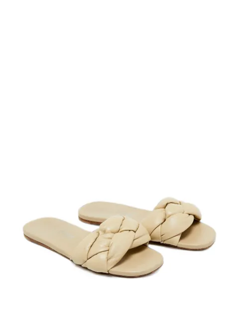 Miu Miu Pre-Owned braided leather slides Neutrals 1330342