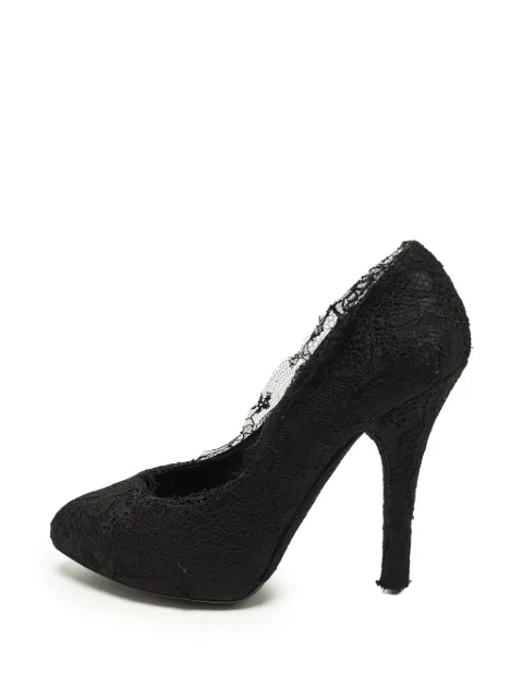 Dolce & Gabbana Pre-Owned lace round-toe pumps Black 1292452
