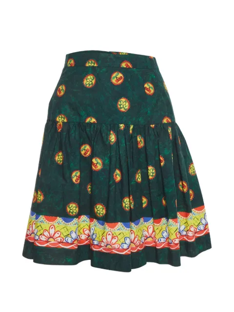 Dolce & Gabbana Pre-Owned cherry-print pleated skirt Green 1292155