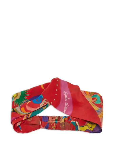 Etro Pre-Owned floral-print silk headband Red 1262773