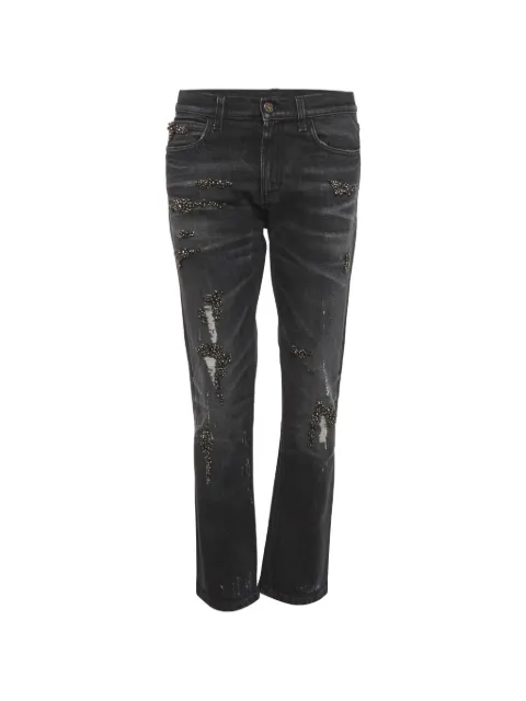 Gucci Pre-Owned embellished straight-fit jeans Black 1278590