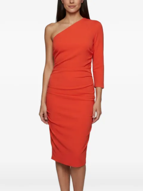 Elisabetta Franchi one-shoulder ruched midi dress Orange 1339997