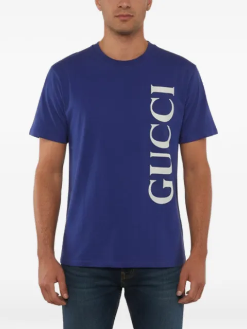 Gucci Pre-Owned logo-print jersey T-shirt Blue 1344292