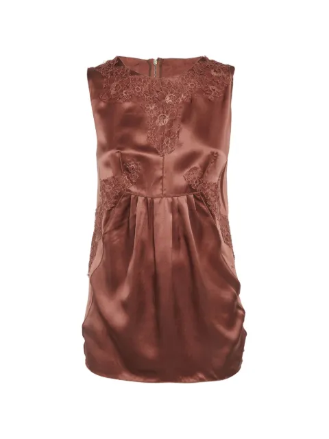 Dolce & Gabbana Pre-Owned lace-detail satin top Brown 1288527