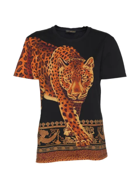 Versace Pre-Owned tiger-print T-shirt Black 1249596