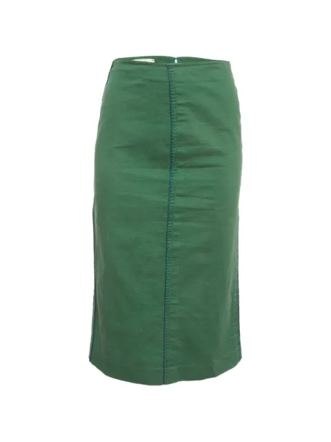 Fendi Pre-Owned embroidered-detailing cotton skirt Green 1330900