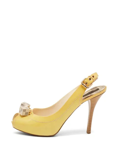 Louis Vuitton Pre-Owned Dice peep-toe slingback pumps Yellow 1338923