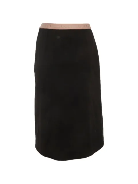 Gucci Pre-Owned logo-detail pencil midi skirt Black 1320612