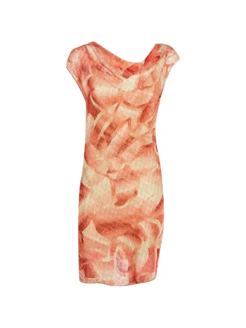 Missoni Pre-Owned cowl-neck mini knitted dress Orange 1350540