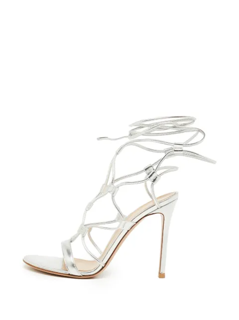 Gianvito Rossi Giza ankle-wrap sandals Silver 1330119
