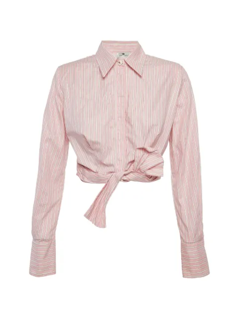 Elisabetta Franchi cotton striped top Pink 1301321